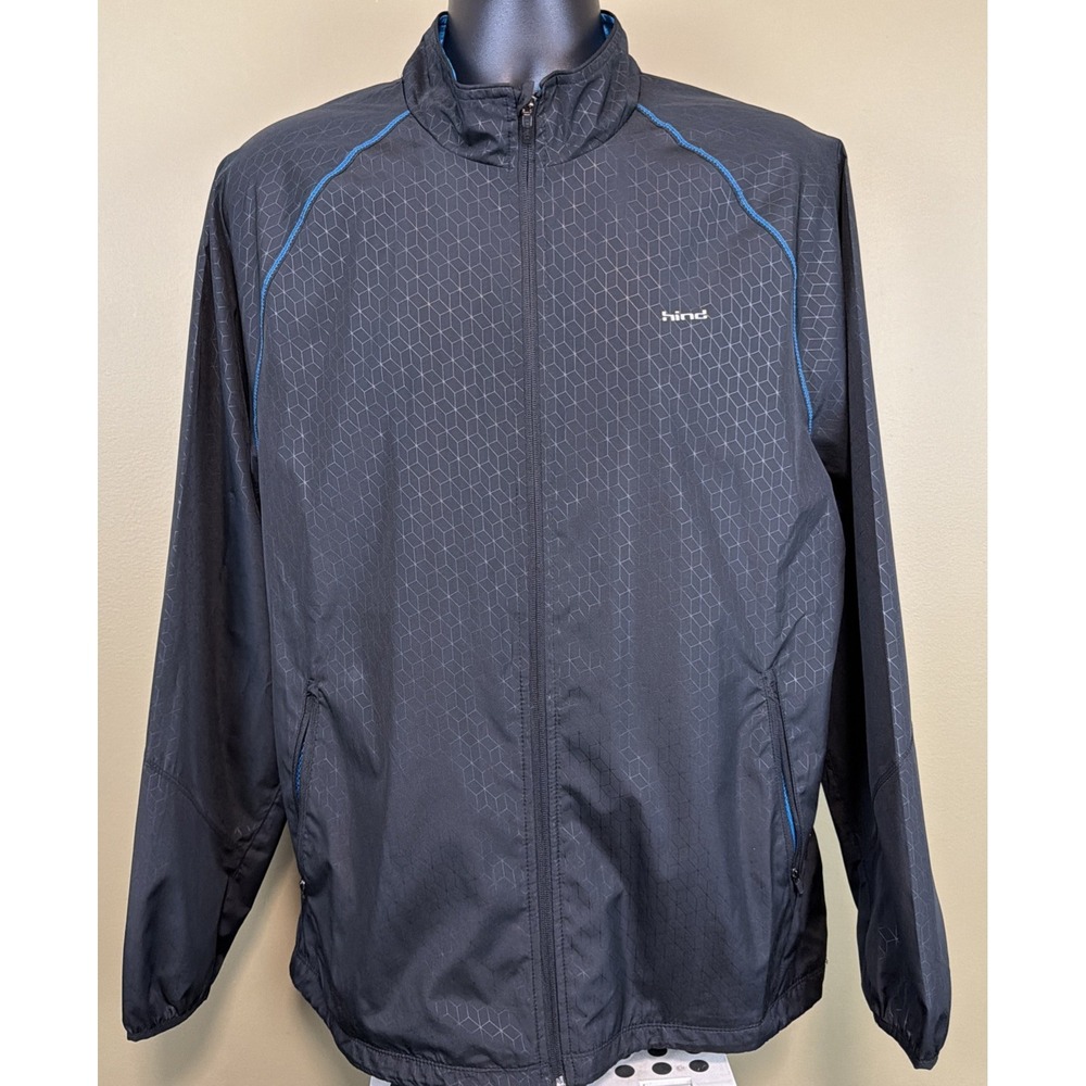 Hind Men's Medium Black Windbreaker Jacket Lightweight Running (#1)